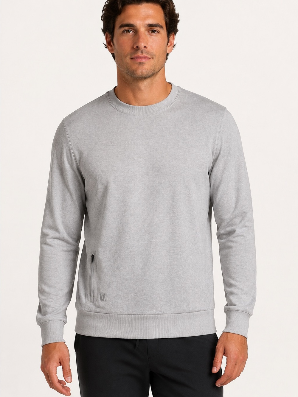 Vuori Men’s Ponto Performance Crew Gray Pullover Medium DreamKnit